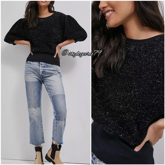NWT Anthropologie Pamela Tinsel Shimmer Sweater Top